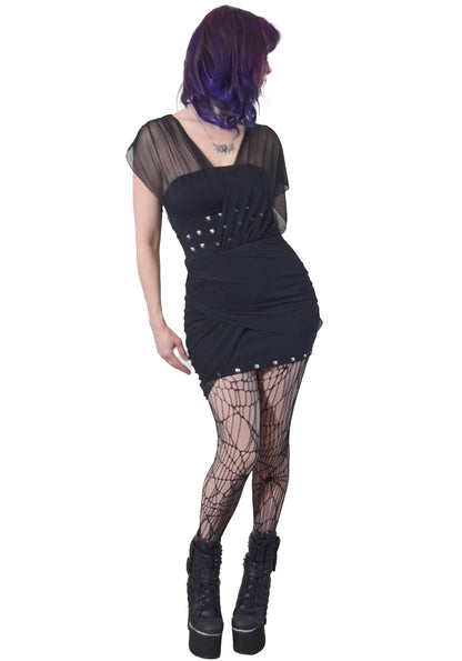 Necessary Evil Mini Dress Venus Wrapped Mesh UK 8-16 - QHA UK