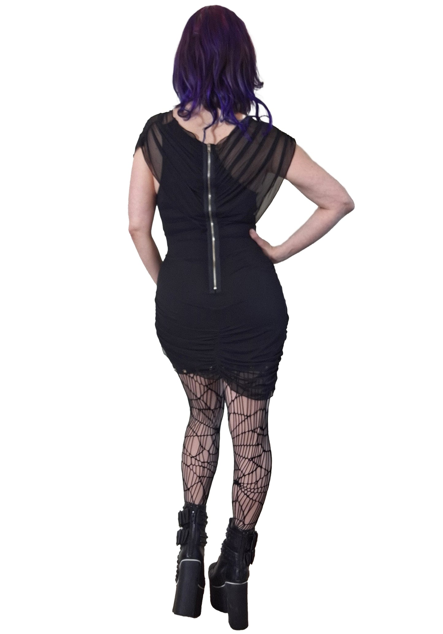 Necessary Evil Mini Dress Venus Wrapped Mesh UK 8-16 - QHA UK