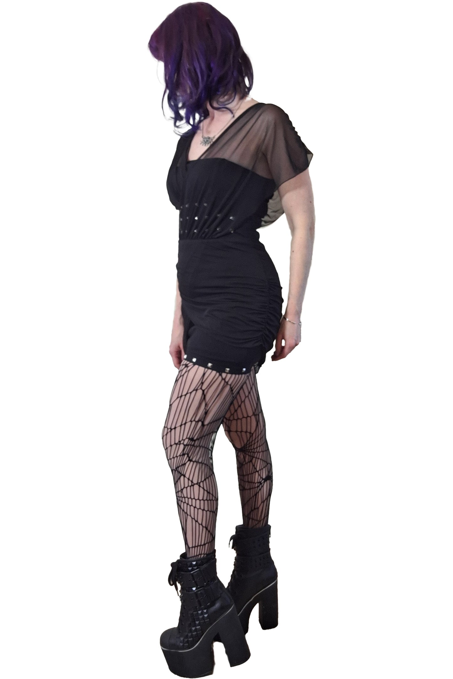 Necessary Evil Mini Dress Venus Wrapped Mesh UK 8-16 - QHA UK