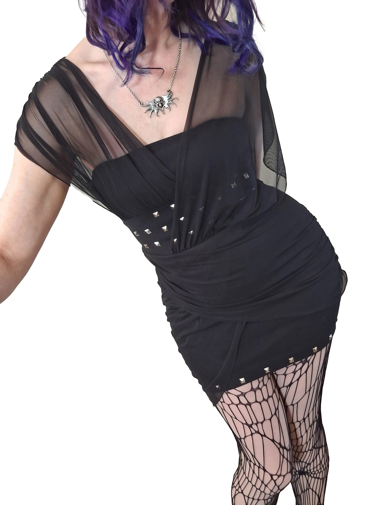 Necessary Evil Mini Dress Venus Wrapped Mesh UK 8-16 - QHA UK