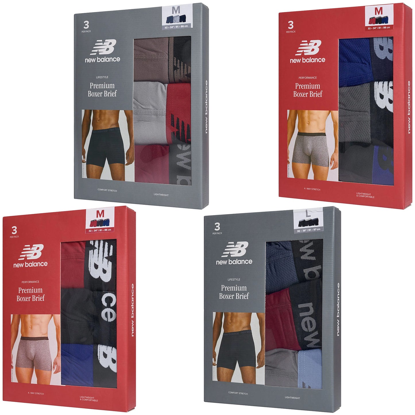 New Balance Men's Premium Boxer Briefs 3, 6, 9 & 12 Pack | QHA UK - QHA UK