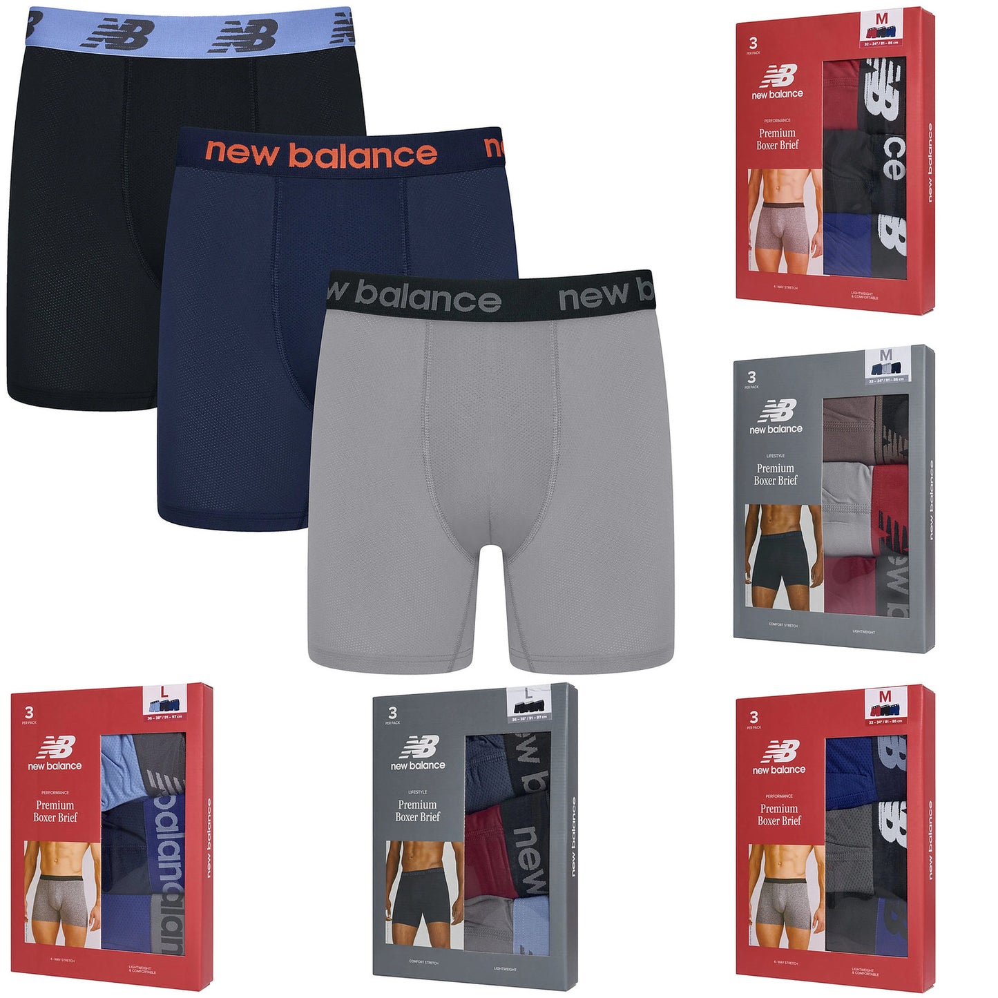 New Balance Men's Premium Boxer Briefs 3, 6, 9 & 12 Pack | QHA UK - QHA UK