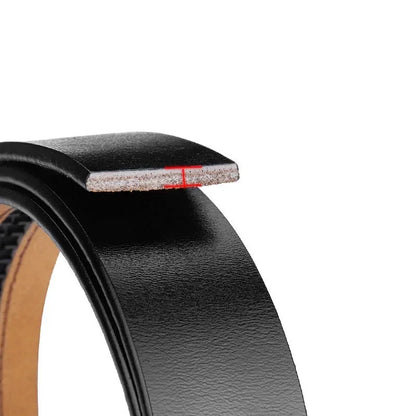 Mens Genuine Leather Belt Strap 3.5cm No Buckle Ratchet Replacement Bl - Buckle Detail - QHA UK