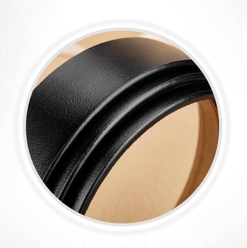 Mens Genuine Leather Belt Strap 3.5cm No Buckle Ratchet Replacement Bl - Buckle Detail - QHA UK