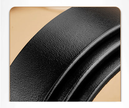 Mens Genuine Leather Belt Strap 3.5cm No Buckle Ratchet Replacement Bl - Buckle Detail - QHA UK