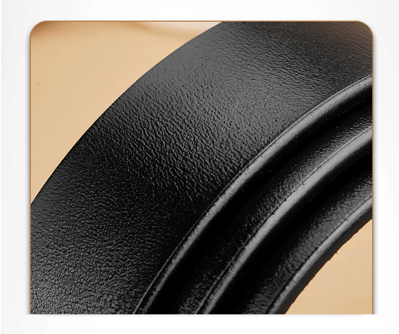 Mens Genuine Leather Belt Strap 3.5cm No Buckle Ratchet Replacement Bl - Buckle Detail - QHA UK