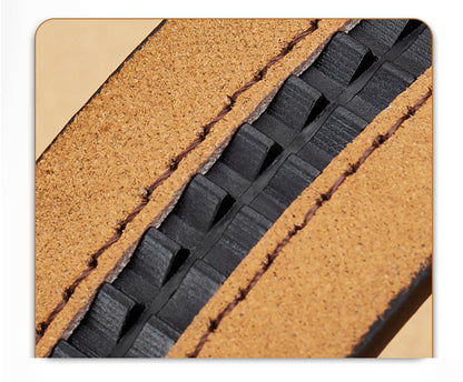 Mens Genuine Leather Belt Strap 3.5cm No Buckle Ratchet Replacement Bl - Buckle Detail - QHA UK