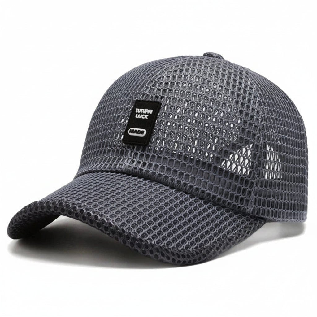 Mens Polyester Mesh Baseball Cap Adjustable Sun Protection - QHA UK