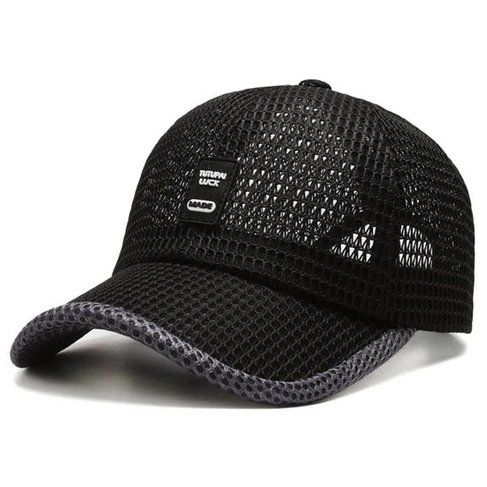 Mens Polyester Mesh Baseball Cap Adjustable Sun Protection - QHA UK