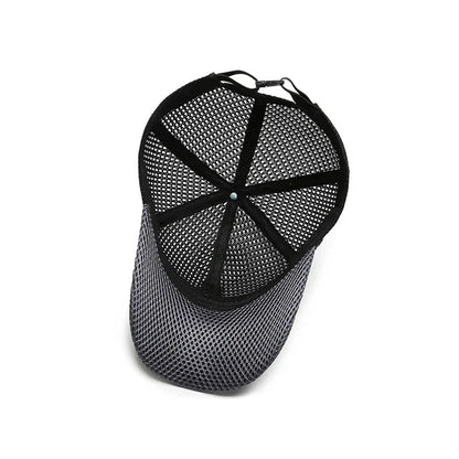 Mens Polyester Mesh Baseball Cap Adjustable Sun Protection - QHA UK
