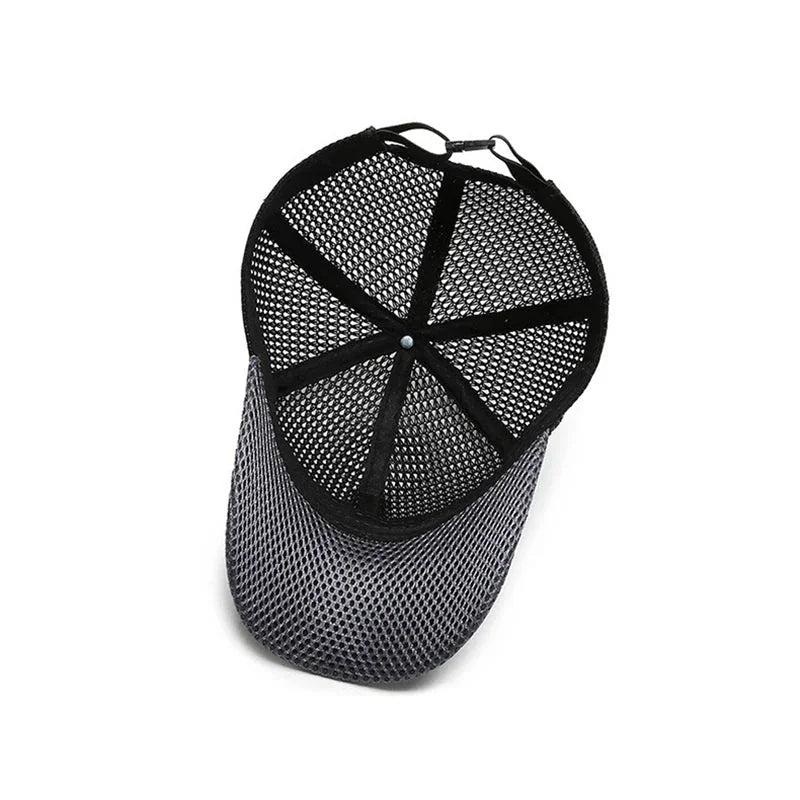 Mens Polyester Mesh Baseball Cap Adjustable Sun Protection - QHA UK