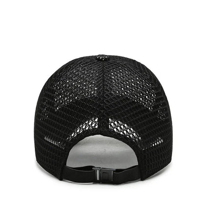 Mens Polyester Mesh Baseball Cap Adjustable Sun Protection - QHA UK