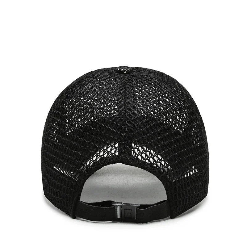 Mens Polyester Mesh Baseball Cap Adjustable Sun Protection - QHA UK