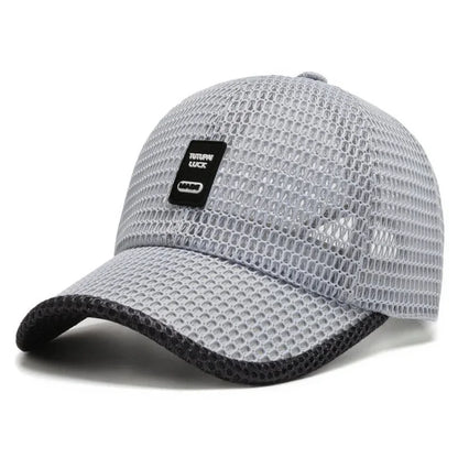 Mens Polyester Mesh Baseball Cap Adjustable Sun Protection - QHA UK