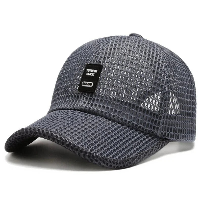 Mens Polyester Mesh Baseball Cap Adjustable Sun Protection - QHA UK