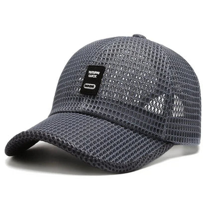 Mens Polyester Mesh Baseball Cap Adjustable Sun Protection - QHA UK