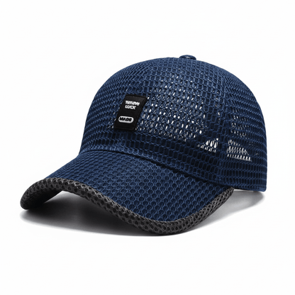Mens Polyester Mesh Baseball Cap Adjustable Sun Protection - QHA UK