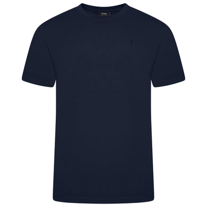 Ochnik Mens Stretch Cotton T-Shirt Crew Neck Logo Tee Regular Fit S-4X - Collar Detail - QHA UK