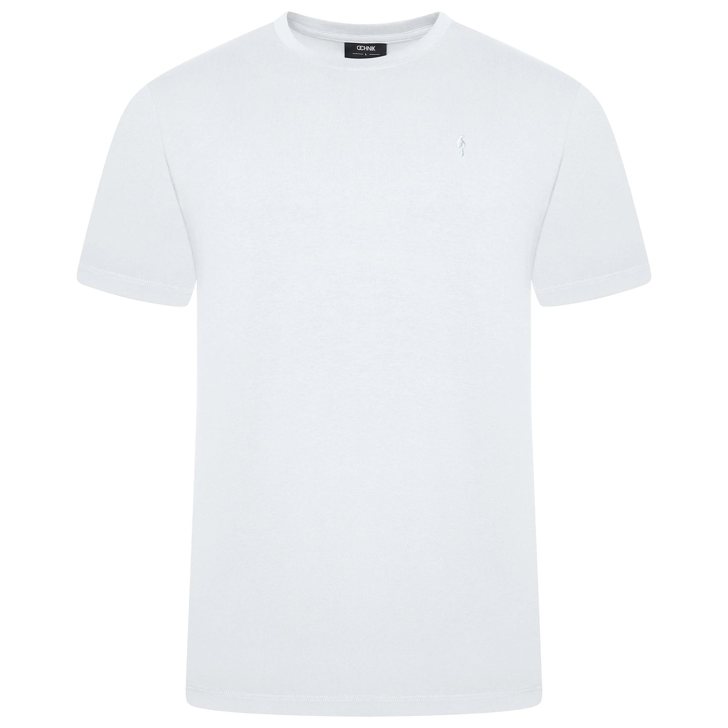 Ochnik Mens Stretch Cotton T-Shirt Crew Neck Logo Tee Regular Fit S-4X - QHA UK