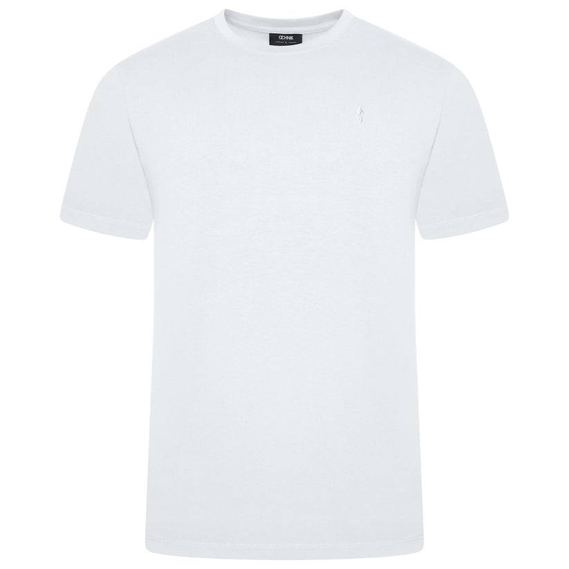 Ochnik Mens Stretch Cotton T-Shirt Crew Neck Logo Tee Regular Fit S-4X - QHA UK