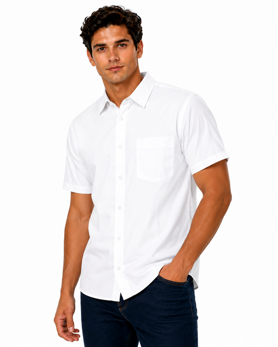 ORN Manchester Mens Short Sleeve Formal Work Shirt Office Regular Fit - Sleeve Detail - QHA UK