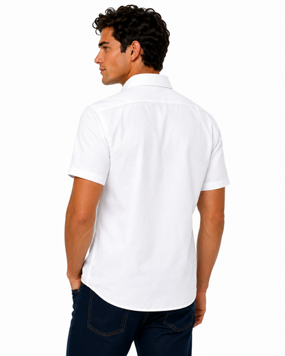 ORN Manchester Mens Short Sleeve Formal Work Shirt Office Regular Fit - Sleeve Detail - QHA UK