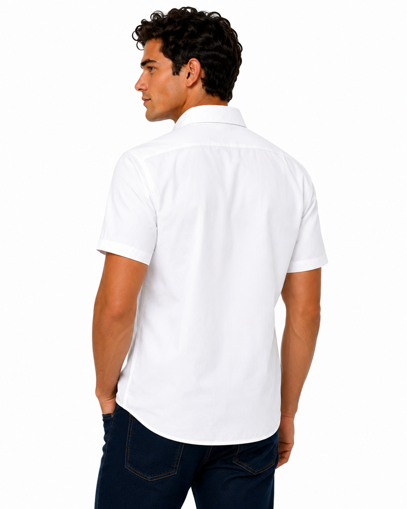 ORN Manchester Mens Short Sleeve Formal Work Shirt Office Regular Fit - Sleeve Detail - QHA UK