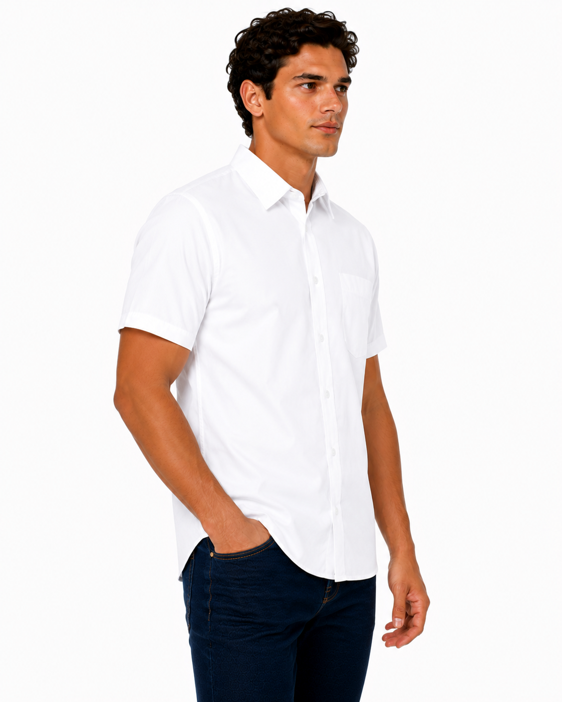 ORN Manchester Mens Short Sleeve Formal Work Shirt Office Regular Fit - Sleeve Detail - QHA UK