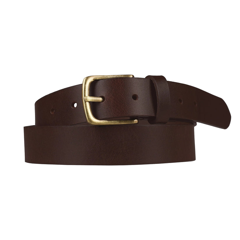 Outback Unisex Full Grain Leather Belt Round Buckle Stainless Steel Ca - Texture Detail - QHA UK