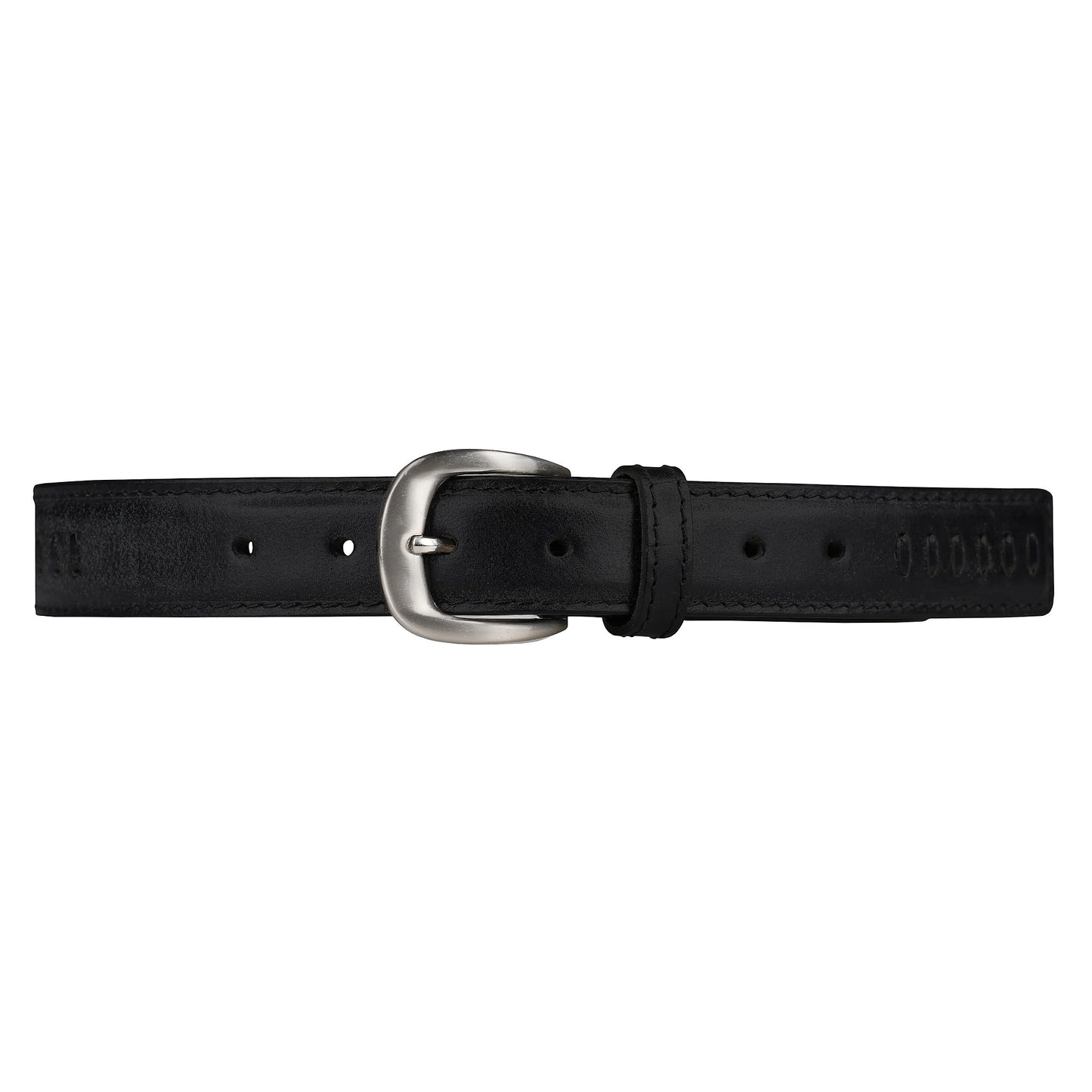 Outback Unisex Full Grain Leather Belt Straight Stitch Stainless Steel - Texture Detail - QHA UK
