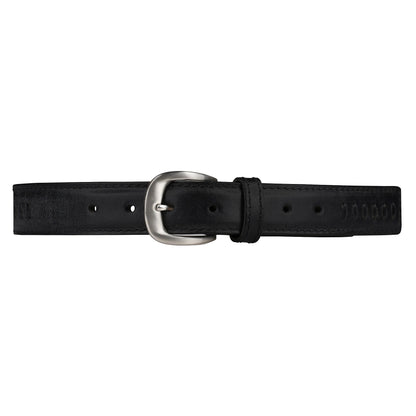 Outback Unisex Full Grain Leather Belt Straight Stitch Stainless Steel - Texture Detail - QHA UK