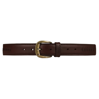 Outback Unisex Full Grain Leather Belt Straight Stitch Stainless Steel - Texture Detail - QHA UK