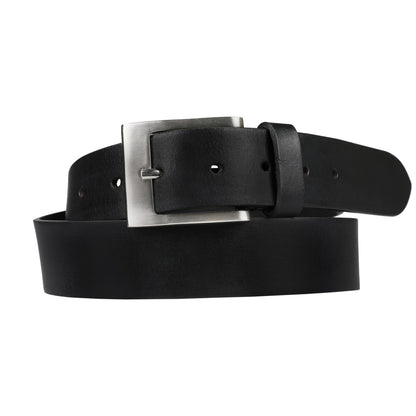 Outback Unisex Full Grain Leather Belt Square Buckle Stainless Steel C - Texture Detail - QHA UK