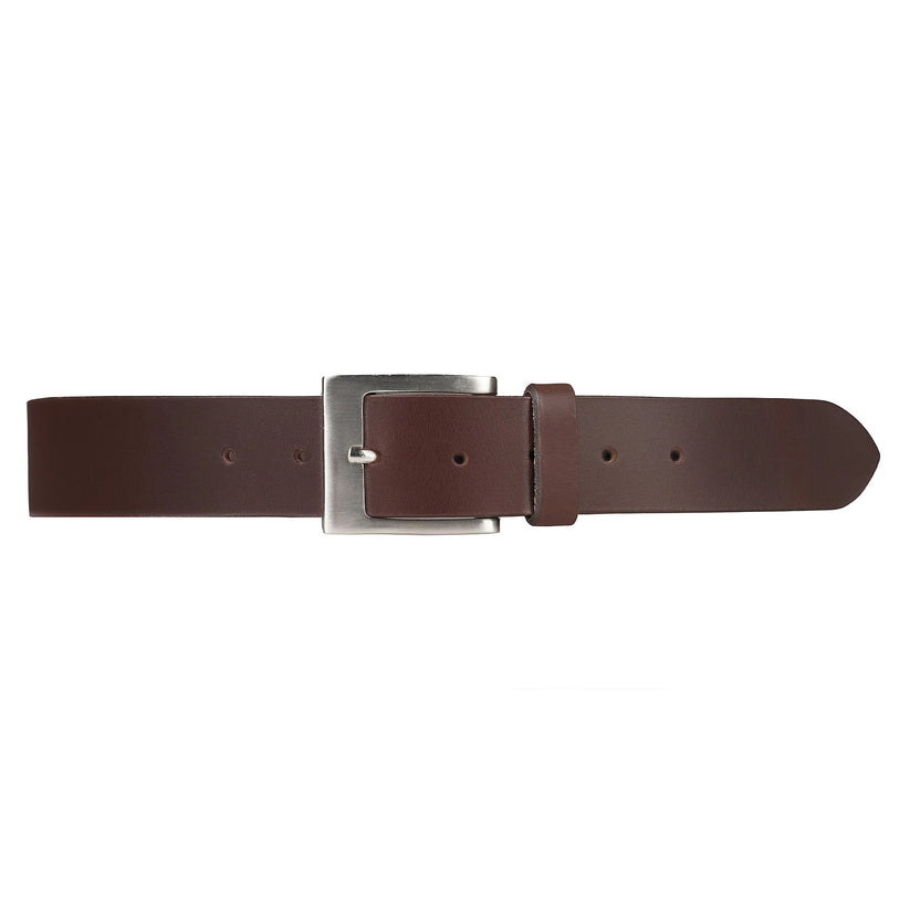 Outback Unisex Full Grain Leather Belt Square Buckle Stainless Steel C - Texture Detail - QHA UK