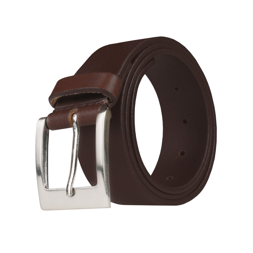 Outback Unisex Full Grain Leather Belt Square Buckle Stainless Steel C - Texture Detail - QHA UK