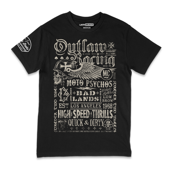 Late Brake Outlaw High Thrills T-Shirt Cotton Car Enthusiast Tee - QHA UK