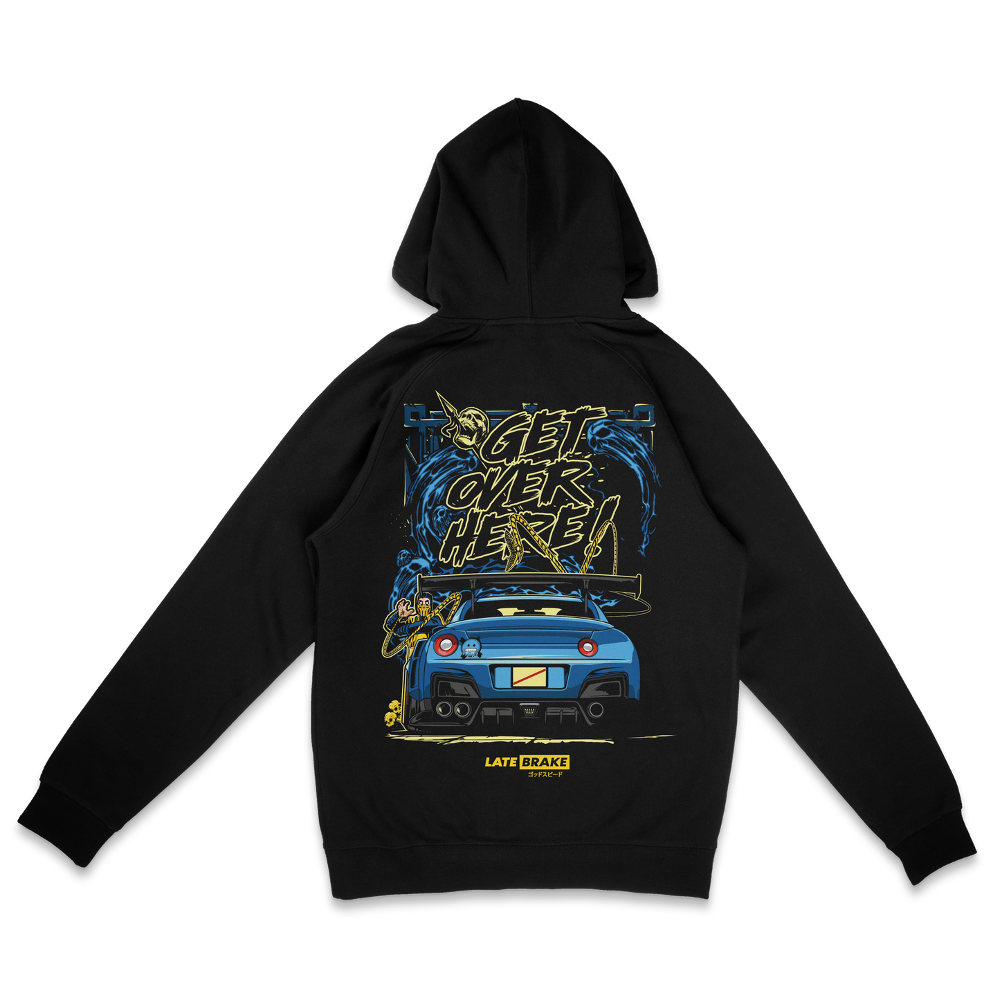 Late Brake Over Here Hoodie T-Shirt Car Enthusiast Tee | Late Brake - QHA UK