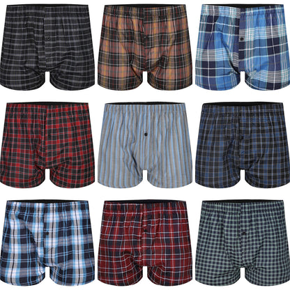 Payden Mens 3 Pack Check Boxer Shorts Cotton Rich Underwear S-2XL - QHA UK