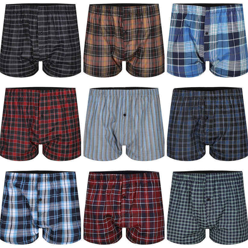 Payden Mens 3 Pack Check Boxer Shorts Cotton Rich Underwear S-2XL - QHA UK