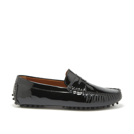 Hugs & Co Mens Penny Driving Loafers Black Patent Leather UK 7-14 - QHA UK