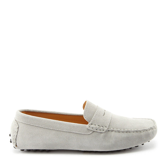 Hugs & Co Mens Penny Driving Loafers Dove Grey Suede UK 7-14 - QHA UK