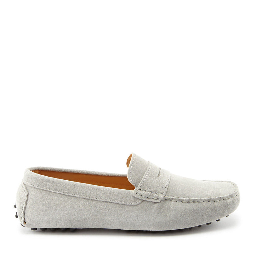 Hugs & Co Mens Penny Driving Loafers Dove Grey Suede UK 7-14 - QHA UK