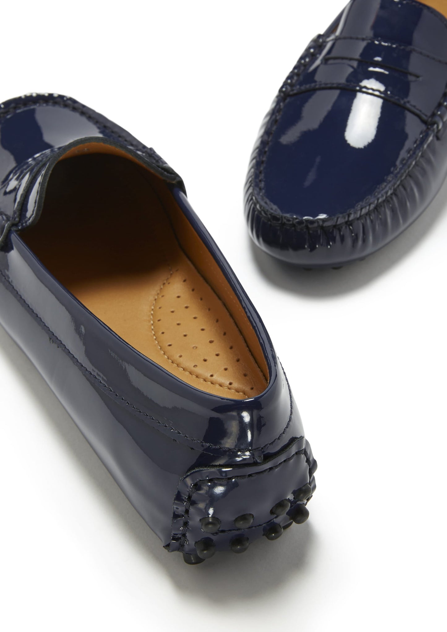 Hugs & Co Mens Penny Driving Loafers Navy Blue Patent Leather UK 7-14 - QHA UK