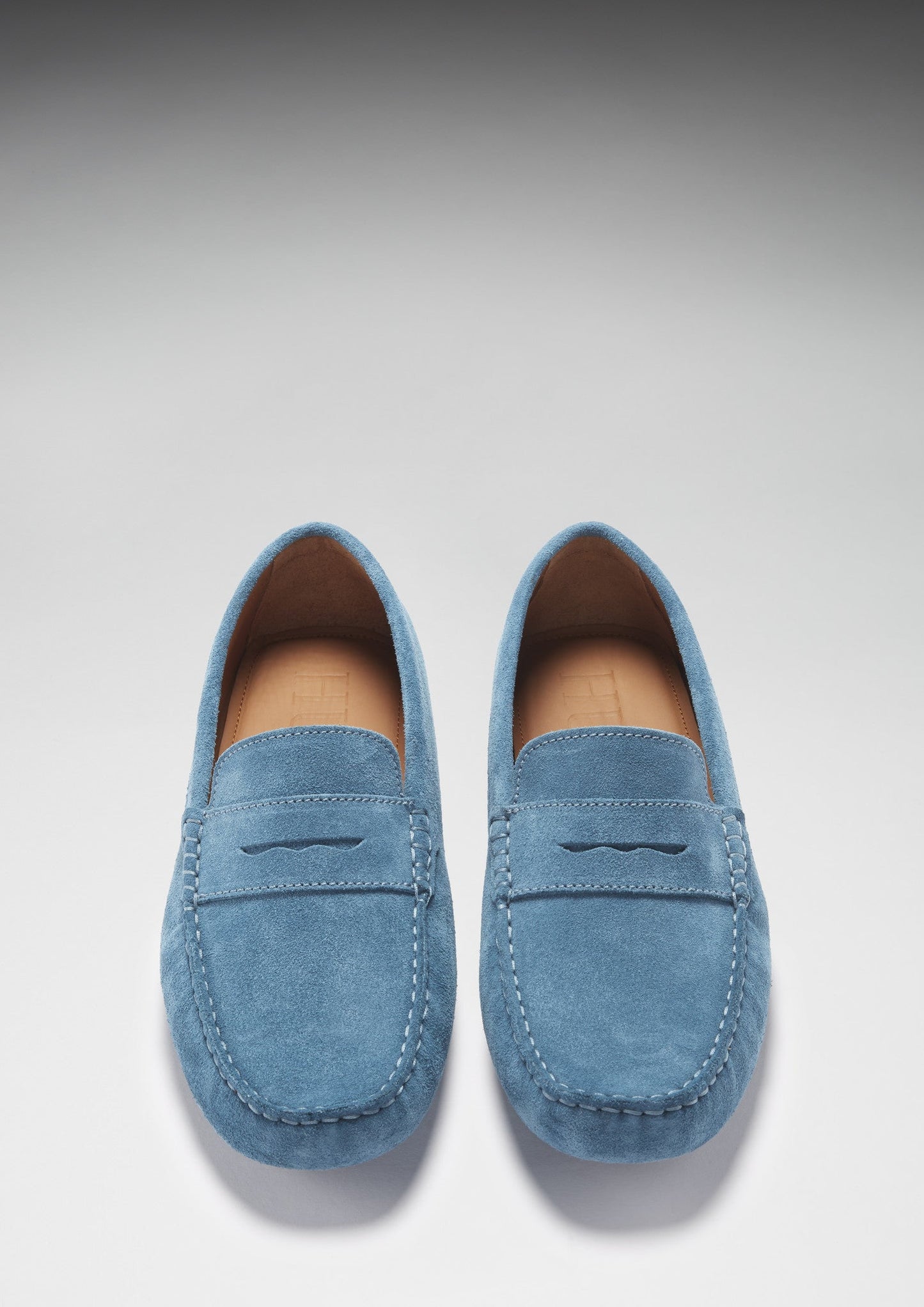 Hugs & Co Mens Penny Driving Loafers Petrol Blue Suede UK 7-14 - QHA UK