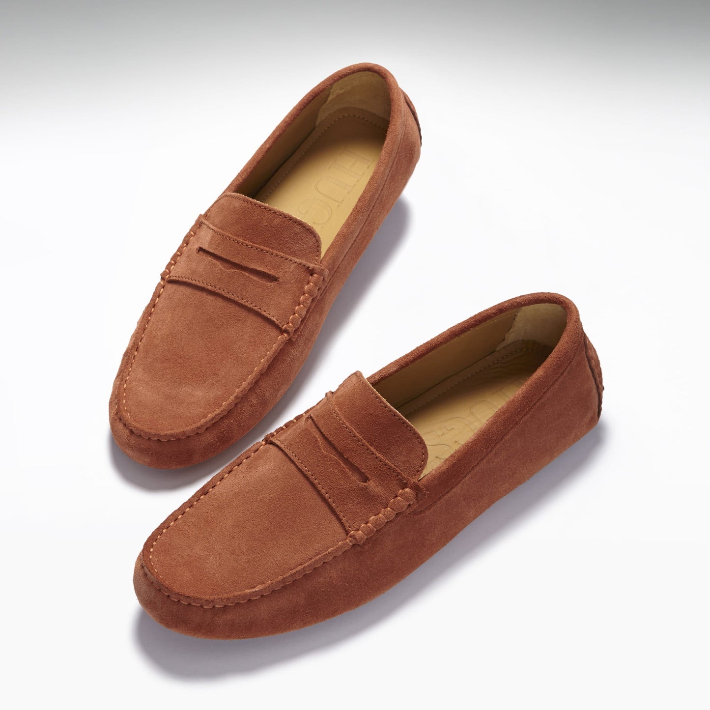 Hugs & Co Mens Penny Driving Loafers Rust Suede UK 7-14 - QHA UK