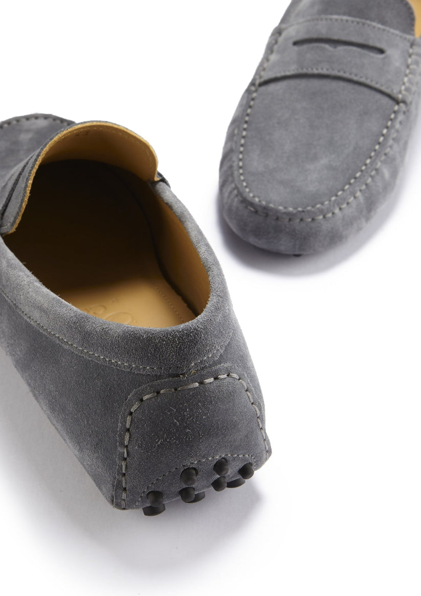Hugs & Co Mens Penny Driving Loafers Slate Grey Suede UK 7-14 - QHA UK