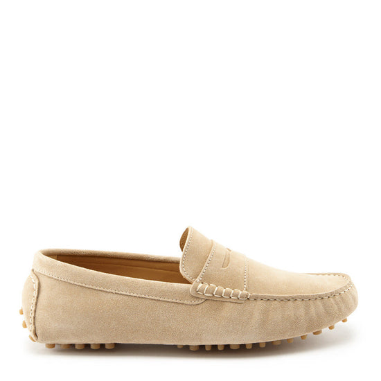 Hugs & Co Mens Penny Driving Loafers Taupe Suede UK 7-14 - QHA UK