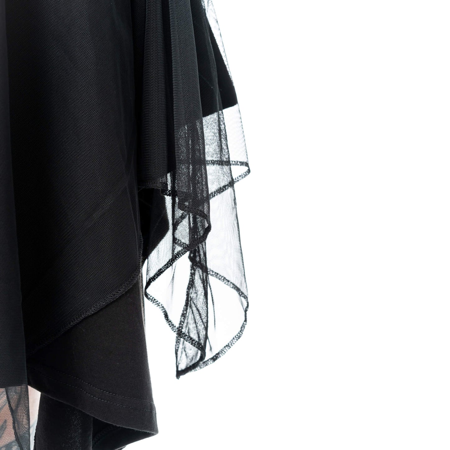 Poizen Industries Gothic Mini Dress Banshee Cold Shoulder Mesh - QHA UK