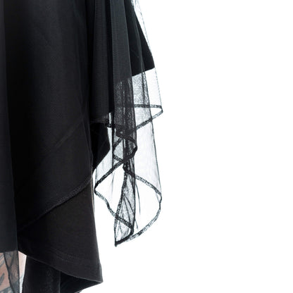 Poizen Industries Gothic Mini Dress Banshee Cold Shoulder Mesh - QHA UK