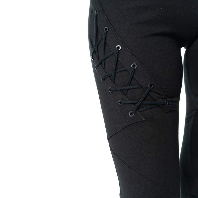 Poizen Industries Women's Gothic Leggings Nightshade Corset Lace-Up - QHA UK